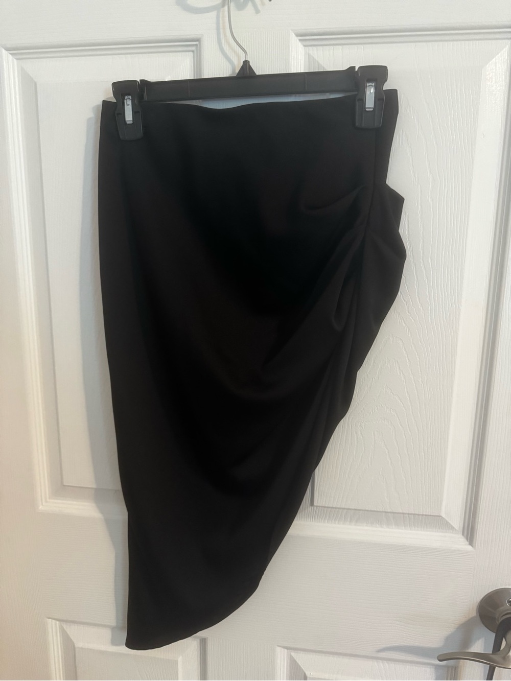 Gianni Bini Black Asymmetric Draped Skirt